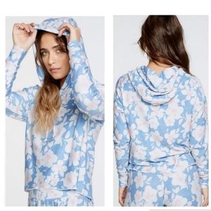 Chaser Hawaiian Floral Hoodie Slinky Crop Jersey